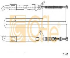 Cofle 17.1467 linka hamulca ręcznego toyota, toyota carina e sedan (_t19_)