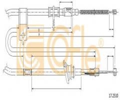 Cofle 17.2510 linka hamulca ręcznego hyundai, hyundai accent i (x-3)