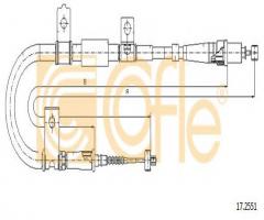 Cofle 17.2551 linka hamulca ręcznego hyundai, hyundai elantra (xd)