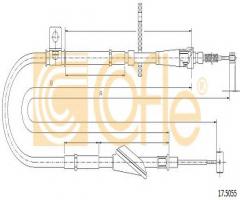Cofle 17.5055 linka hamulca ręcznego suzuki, suzuki alto (ha11)