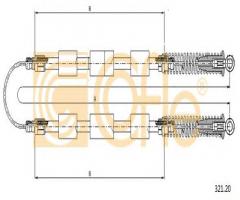 Cofle 321.20 linka hamulcowy cinquecento/seicento bez regulacji, fiat cinquecento (170)