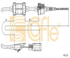 Cofle 412.11 linka sprzęgła fiat, fiat punto (176), lancia y (840a)