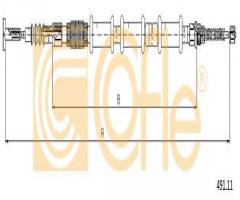 Cofle 491.11 linka hamulca ręcznego fiat, fiat multipla (186)