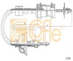 Cofle 11.308 linka sprzęgła peugeot, peugeot 405 i (15b)