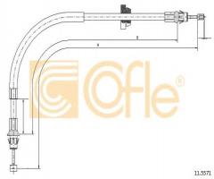 Cofle 11.5571 linka hamulca ręcznego ford, ford transit autobus (fd_ _, fb_ _, fs_ _, fz_ _, fc_ _)