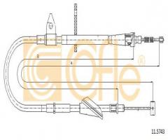 Cofle 11.5743 linka hamulca ręcznego opel, opel agila (a) (h00), suzuki wagon r+ (mm)