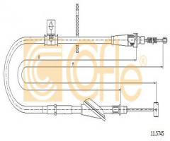 Cofle 11.5745 linka hamulca ręcznego opel, opel agila (a) (h00), suzuki wagon r+ (mm)