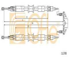 Cofle 11.5765 linka hamulca ręcznego opel, opel combo nadwozie pełne / kombi