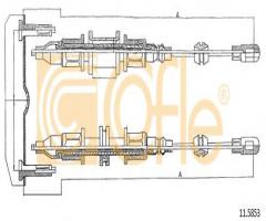 Cofle 11.5853 linka hamulca ręcznego ford, opel kadett e hatchback (33_, 34_, 43_, 44_)