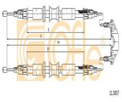 Cofle 11.5857 linka hamulca ręcznego opel, chevrolet corsa sedan