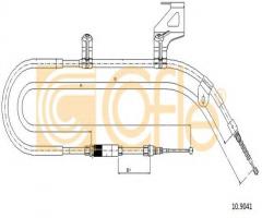 Cofle 10.9041 linka hamulca ręcznego skoda, skoda superb (3u4)