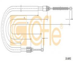 Cofle 10.6692 linka hamulca ręcznego renault, renault megane i (ba0/1_)