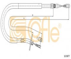 Cofle 10.9877 linka hamulca ręcznego db, mercedes-benz sprinter 3-t nadwozie pełne (903)