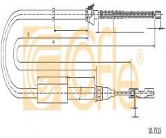 Cofle 10.7515 linka hamulca ręcznego vw audi, audi a2 (8z0)