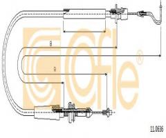 Cofle 11.0636 linka gazu vw, vw transporter iv autobus (70xb, 70xc, 7db, 7dw)