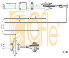 Cofle 10.3149 linka sprzęgła vw, vw transporter iv autobus (70xb, 70xc, 7db, 7dw)