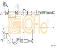 Cofle 10.5234 linka hamulca ręcznego rover, honda concerto (hw), mg mg zs, rover 200 hatchback (xw)