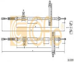 Cofle 10.5359 linka hamulca ręcznego ford focus, ford focus (daw, dbw)