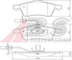 A.b.s. 37143 klocki hamulcowe vw t4 96-z czujnikiem