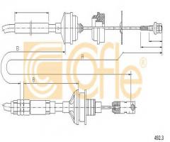 Cofle 492.3 linka sprzęgła fiat ulysse citroen evasion peugeot 806 regulowana mechanicznie