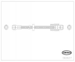 Corteco 19036317 przewód hamulcowy giętki audi a4 01-08 przód, audi a4 (8e2, b6)