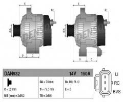 Denso dan932 alternator ford, ford focus ii (da_)