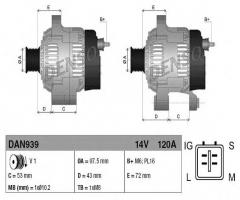 Denso dan939 alternator toyota, toyota avensis liftback (_t22_)