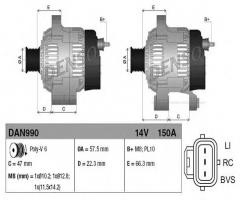 Denso dan990 alternator land rover, land rover range rover sport (ls)