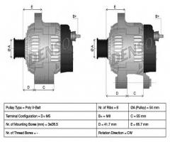 Denso dan1003 alternator 12v fiat, fiat panda (169), ford ka (ru8), lancia ypsilon (843)