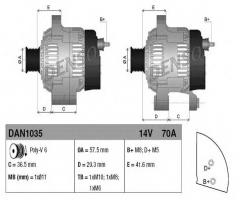 Denso dan1035 alternator citroen peugeot toyota, citroËn c1 (pm_, pn_), peugeot 107