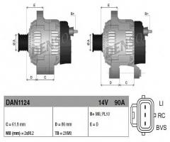 Denso dan1124 alternator, ford focus (daw, dbw)