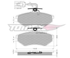 Tomex 1203 klocki hamulcowe vw golf iii 2,0gti 91-95 z czujnikiem, seat cordoba (6k1, 6k2)