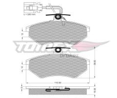 Tomex 1204 klocki hamulcowe vw golf iii 2,8 vr6 91-95 z czujnikiem, audi 80 (8c, b4)