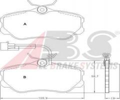 A.b.s. 36655 klocki hamulcowe fiat croma 88-96 z czujnikiem, alfa romeo 164 (164), fiat croma (154)