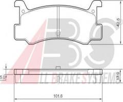 A.b.s. 36607 klocki hamulcowe mazda 323 85-91 tył, daihatsu charade iv (g200, g202)