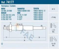 Fae 74177 Świeca Żarowa landcruiser 3.4d 4.2d, toyota land cruiser (_j6_)