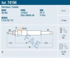 Fae 74194 Świeca Żarowa ford 1,8tdi 98-, ford focus (daw, dbw)