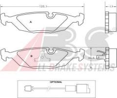 A.b.s. 36489 klocki hamulcowe bmw 3 e30 82-93 tył, alpina b6 (e21), bmw 3 (e30)