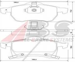 A.b.s. 37076 klocki hamulcowe opel astra g, zafira, chevrolet corsa sedan