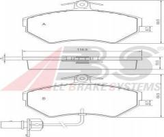 A.b.s. 37160 klocki hamulcowe vw passat 96-00 1,6-1,9tdi z czujnikiem, audi a4 (8d2, b5)