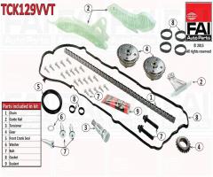 Fai autoparts tck129vvt zestaw Łańcucha rozrządu citroen mini peugeot 1.6 vti, bmw 1 (f20)