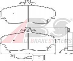 A.b.s. 36646 klocki hamulcowe rover 800 88-99 z czujnikiem, honda legend i (hs, ka), rover 800 (xs)