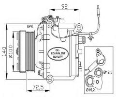 Nrf 32165 kompresor klimatyzacji, saab 9-3 (ys3d)