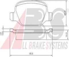 A.b.s. 37184 klocki hamulcowe lancia lybra 99-tył, alfa romeo 156 (932), fiat linea (323)