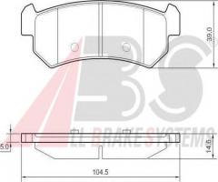 A.b.s. 37461 klocki hamulcowe daewoo lacetti 04-tył, chevrolet nubira sedan