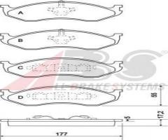 A.b.s. 38477 klocki hamulcowe jeep cherokee 88-96, jeep wrangler i (yj, sj_), kia carnival i (up)