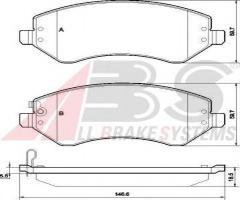 A.b.s. 38856 klocki hamulcowe chrysler voyager 00-koła 15 cali, jeep cherokee (kj)