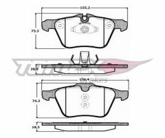 Tomex 1664 klocki hamulcowe ford s-max 2,5st 06 -, ford galaxy (wa6), volvo s60 ii