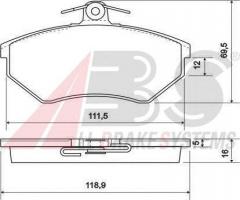 A.b.s. 36790 klocki hamulcowe vw passat 88-96 16mm, audi 80 (81, 85, b2), seat toledo i (1l)