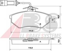 A.b.s. 36791 klocki hamulcowe audi 100 82-90 z czujnikiem, audi 80 (81, 85, b2)